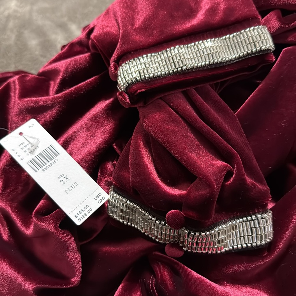 ✨ Anthropologie Maya Ruched Cowl-Neck Dress: Velvet Long-Sleeve Edition Sz 2X - Picture 10 of 10